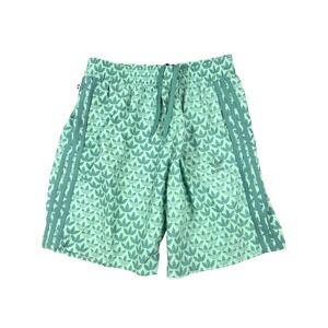 Adidas Mens Mesh-Lined‎ Nylon Swim Trunks Mono Allover Print Green board shorts